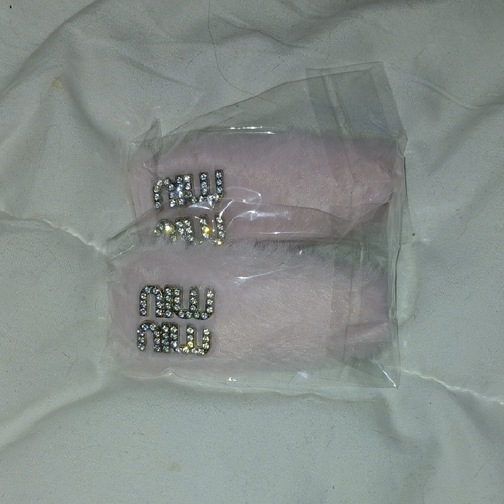 Miu Miu Light Pink Hair Barrette with Crystal Accents Only Comes With 1.